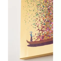 Bilder-KARE Design Bild Touched Flower Boat Gold Pink 100X80Cm