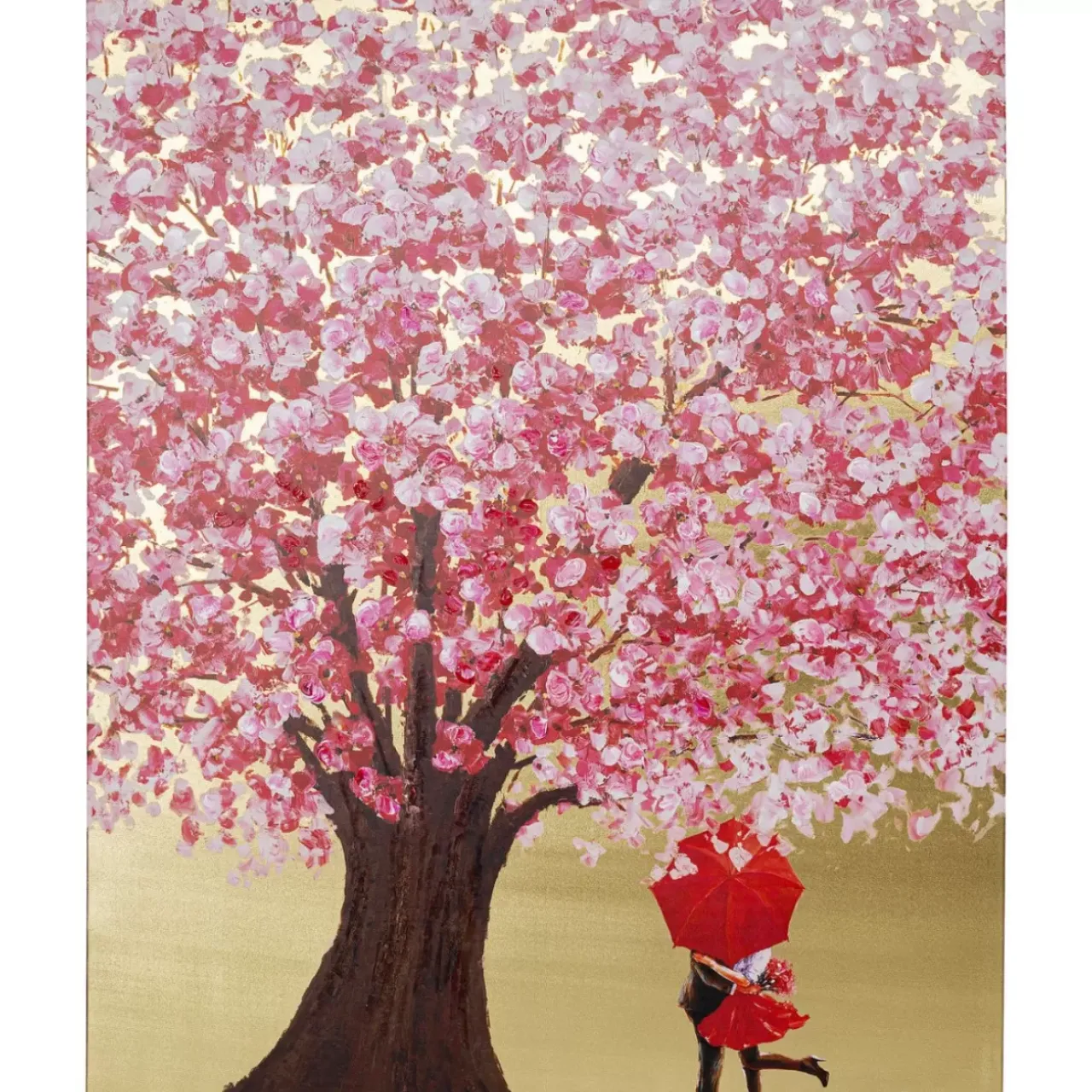 Bilder-KARE Design Bild Touched Flower Couple Gold Pink 160X120Cm