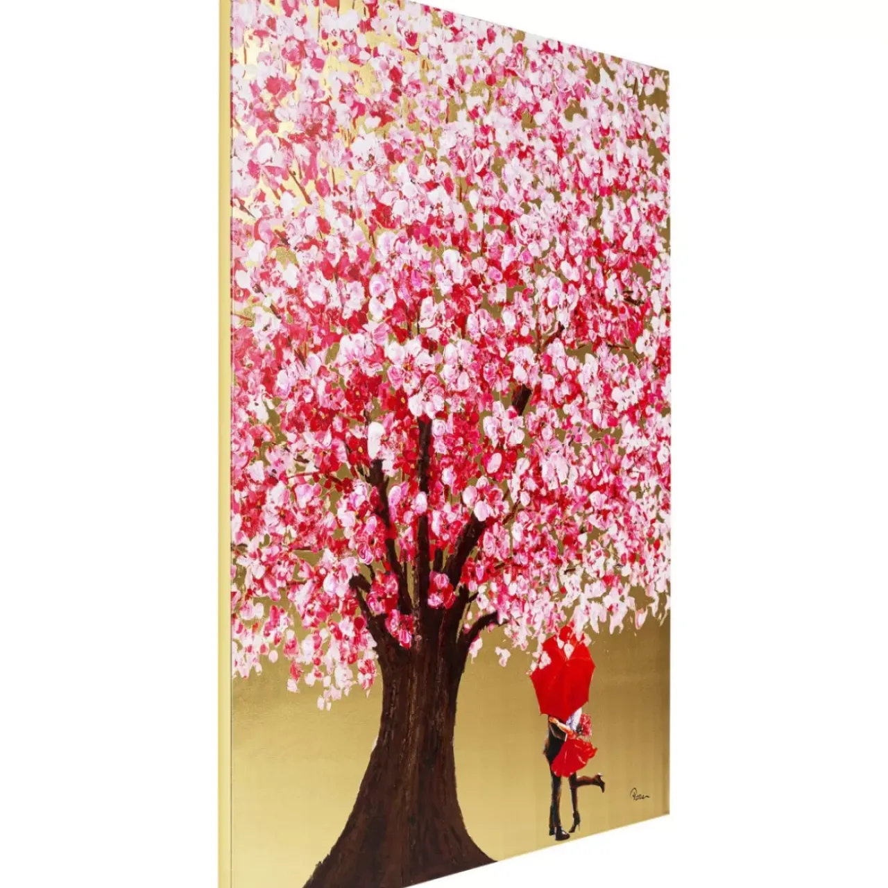 Bilder-KARE Design Bild Touched Flower Couple Gold Pink 160X120Cm