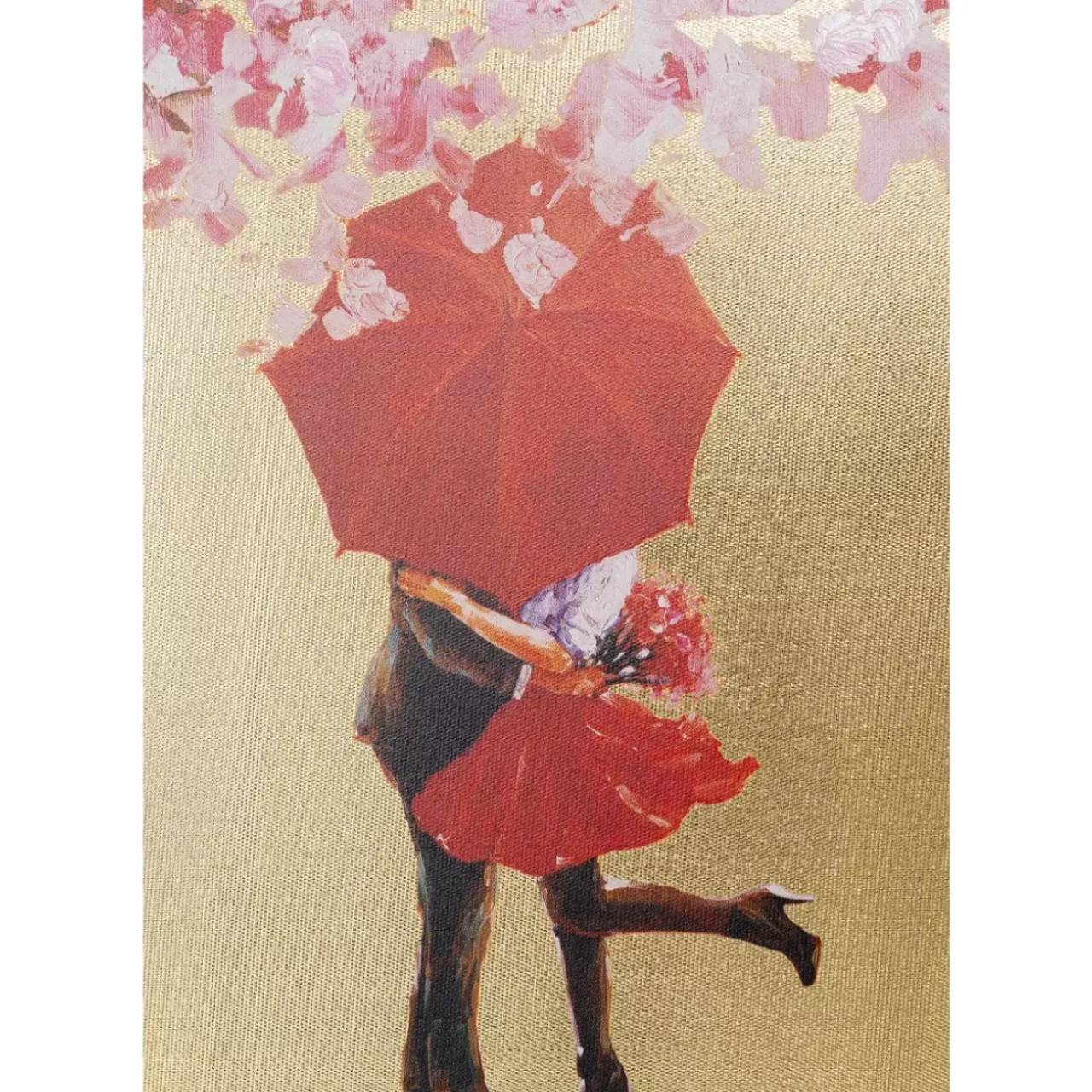 Bilder-KARE Design Bild Touched Flower Couple Gold Pink 100X80