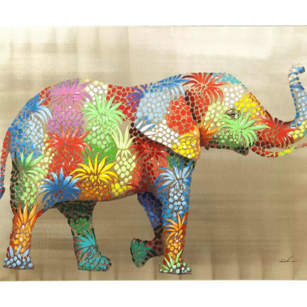 Bilder-KARE Design Bild Touched Flower Elefant 90X120Cm