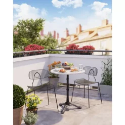 Outdoormöbel-KARE Design Bistrotisch Kaffeehaus Rund Weiss O60