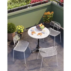 Outdoormöbel-KARE Design Bistrotisch Kaffeehaus Rund Weiss O60