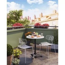 Outdoormöbel-KARE Design Bistrotisch Kaffeehaus Rund Weiss O60