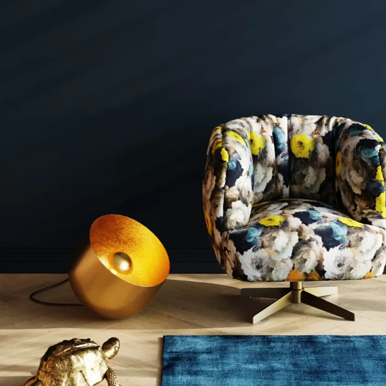 Steh & Bodenleuchten-KARE Design Bodenleuchte Apollon Smooth Gold O35Cm