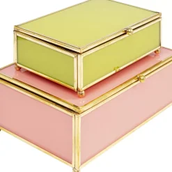 Aufbewahrung & Ordnung-KARE Design Box Neomi Grun Pink (2/Set)