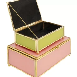 Aufbewahrung & Ordnung-KARE Design Box Neomi Grun Pink (2/Set)
