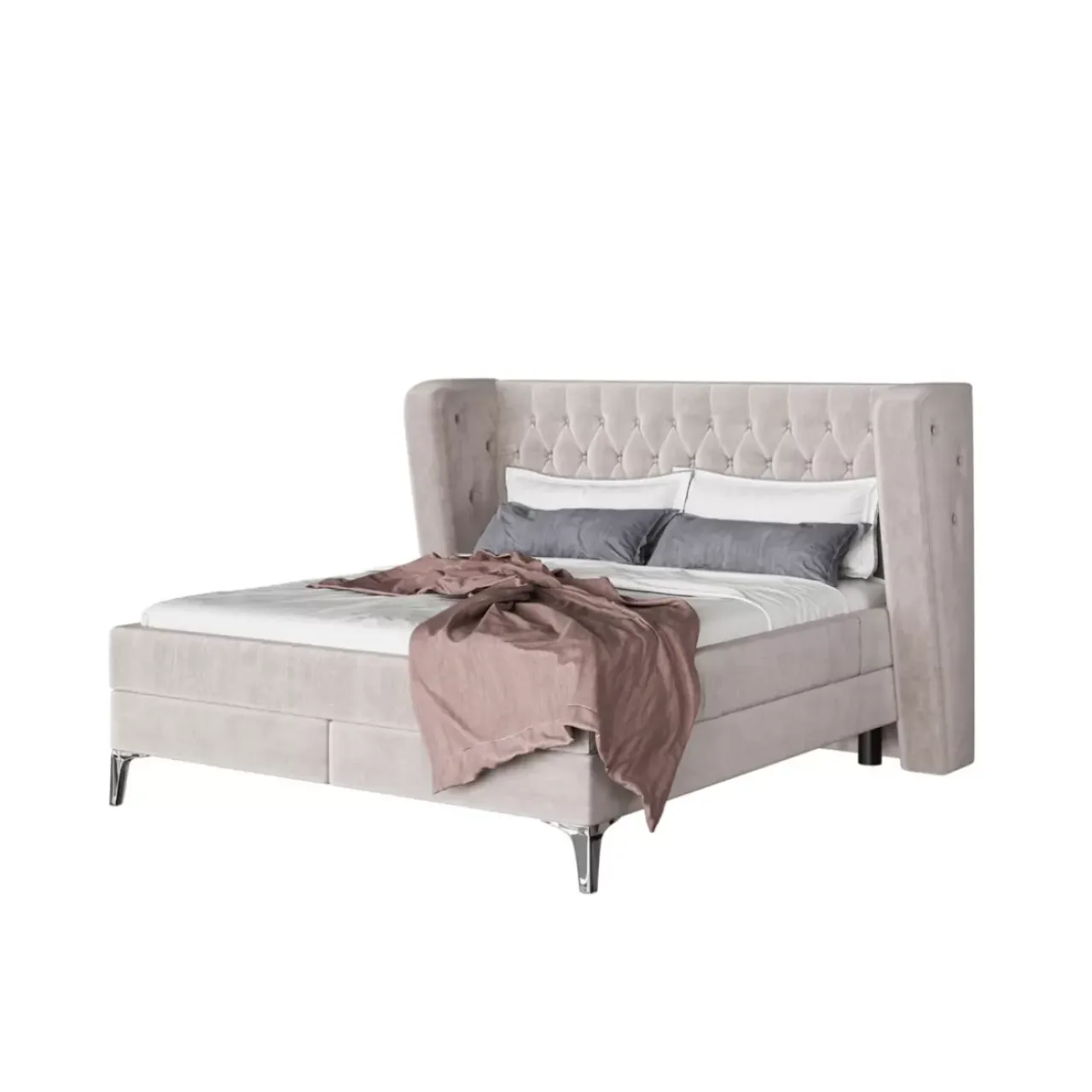 Betten-KARE Design Boxspringbett Benito Moon Creme 180X200Cm