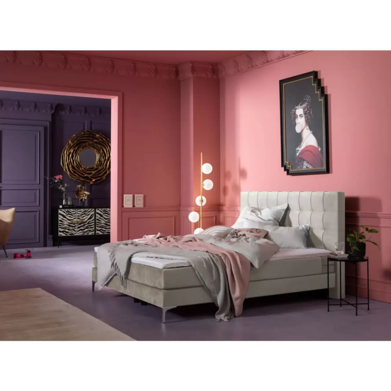Betten-KARE Design Boxspringbett Benito Star Creme 180X200Cm