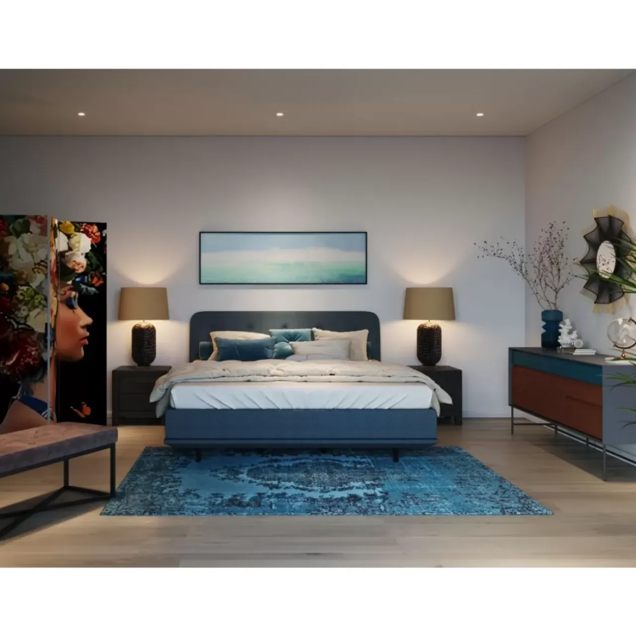 Betten-KARE Design Boxspringbett Luna Blau 180X200Cm