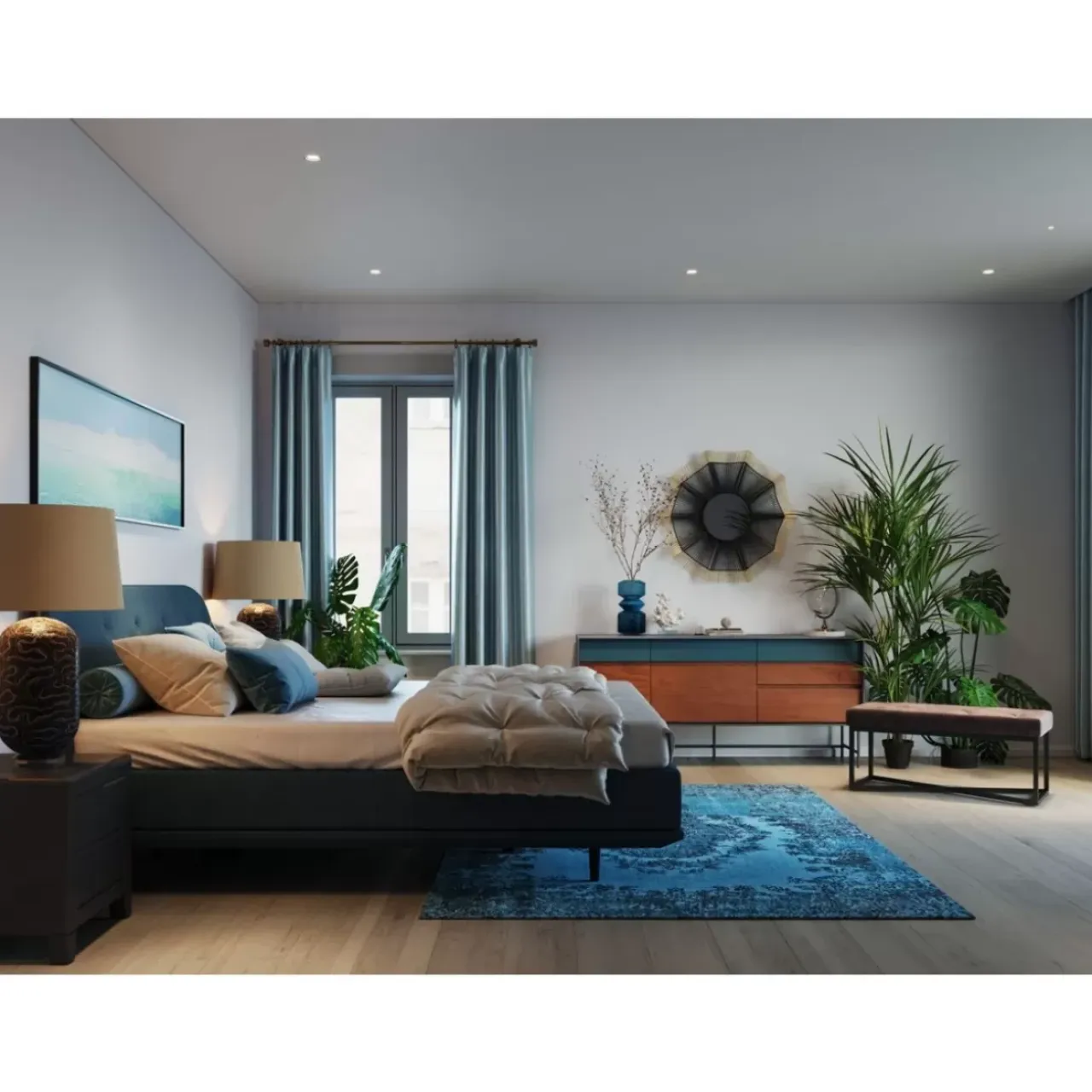 Betten-KARE Design Boxspringbett Luna Blau 180X200Cm