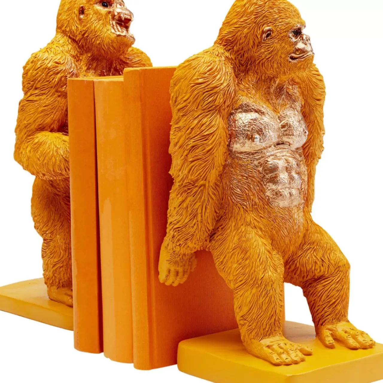 Deko & Geschenkartikel-KARE Design Buchstutze Gorilla Orange (2/Set)