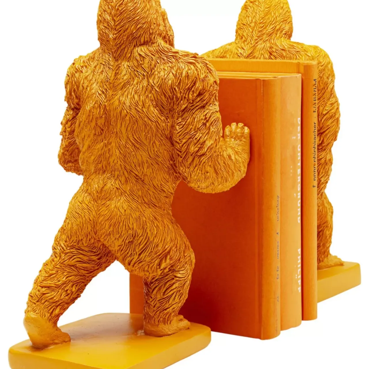 Deko & Geschenkartikel-KARE Design Buchstutze Gorilla Orange (2/Set)