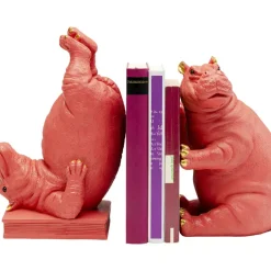 Deko & Geschenkartikel-KARE Design Buchstutze Hippo Pink (2/Set)