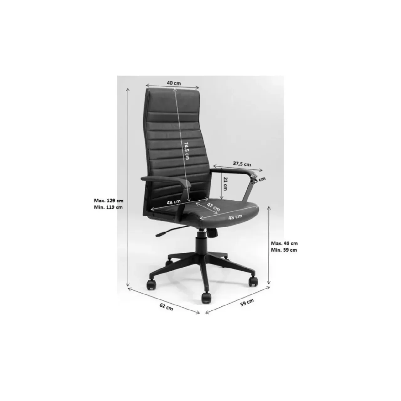 Stühle-KARE Design Burostuhl Labora High Weis