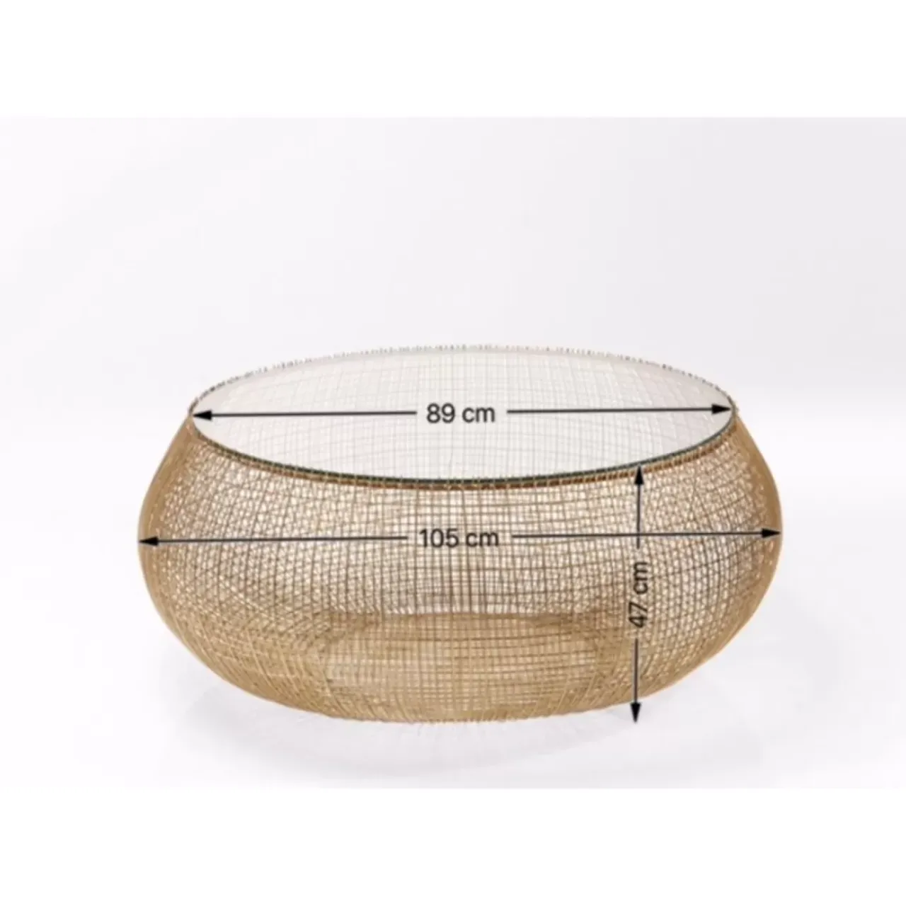 Tische-KARE Design Couchtisch Cesta Gold
