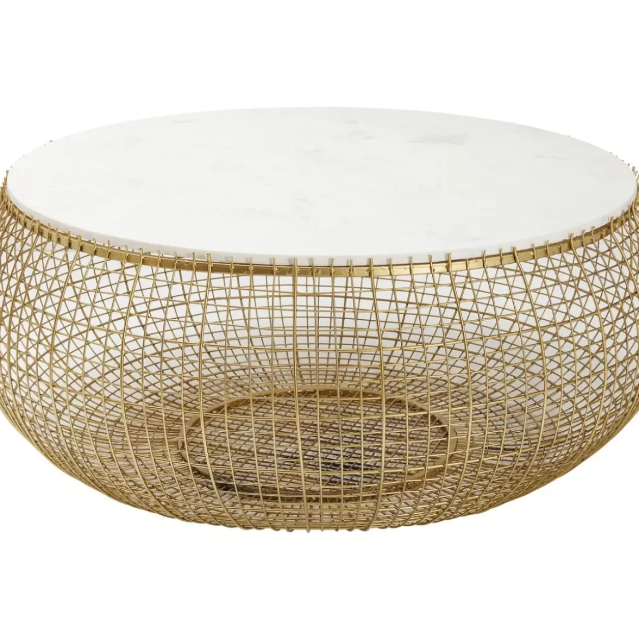 Tische-KARE Design Couchtisch Cesta Marmor Gold O100Cm