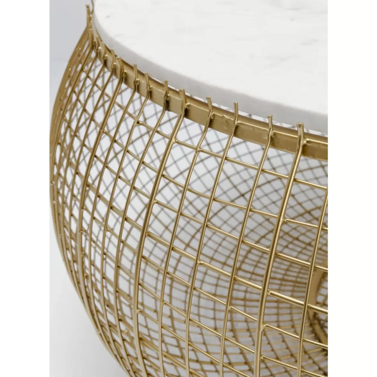 Tische-KARE Design Couchtisch Cesta Marmor Gold O100Cm