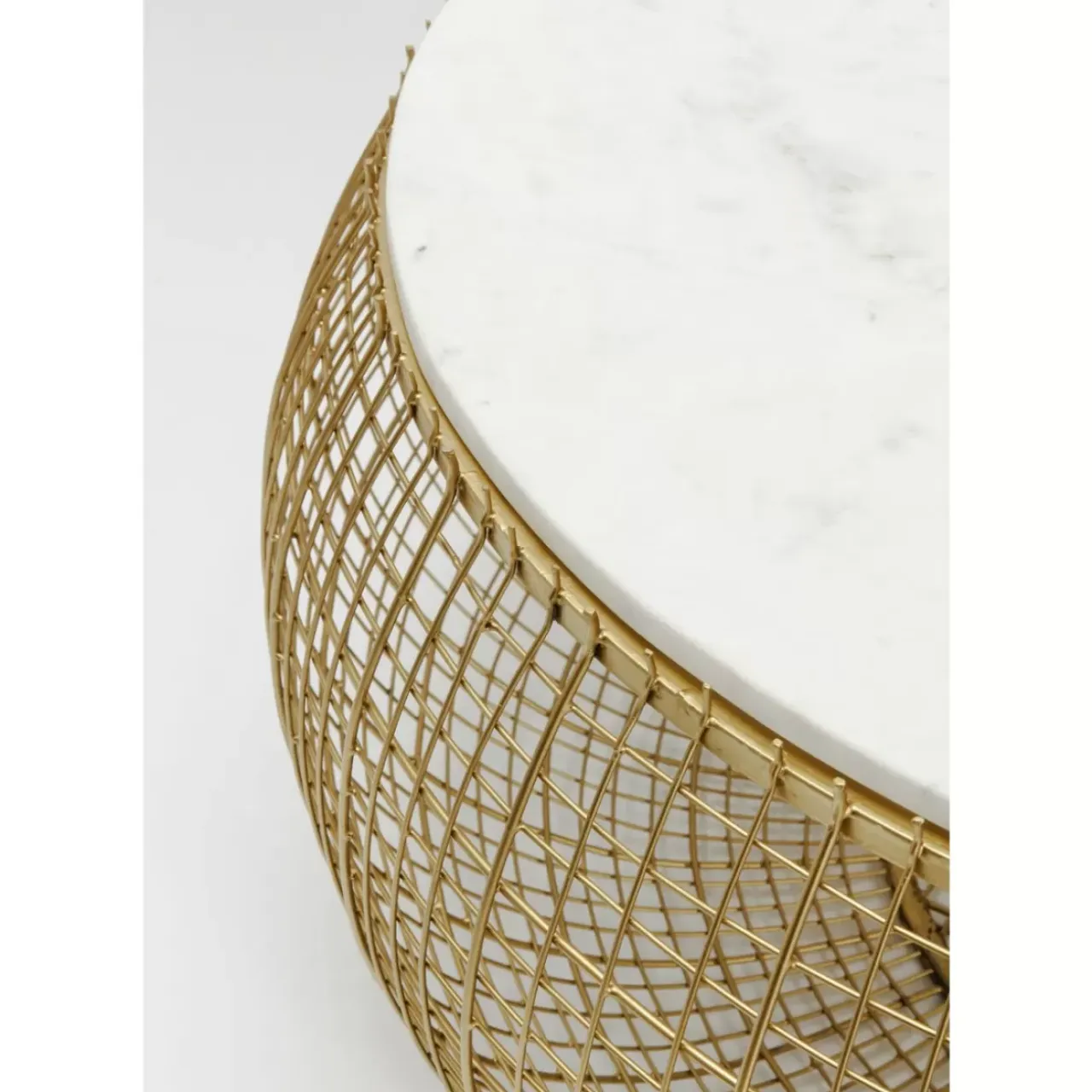 Tische-KARE Design Couchtisch Cesta Marmor Gold O100Cm