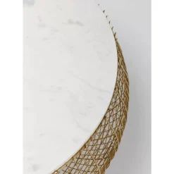 Tische-KARE Design Couchtisch Cesta Marmor Gold O100Cm