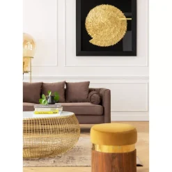 Tische-KARE Design Couchtisch Cesta Marmor Gold O100Cm