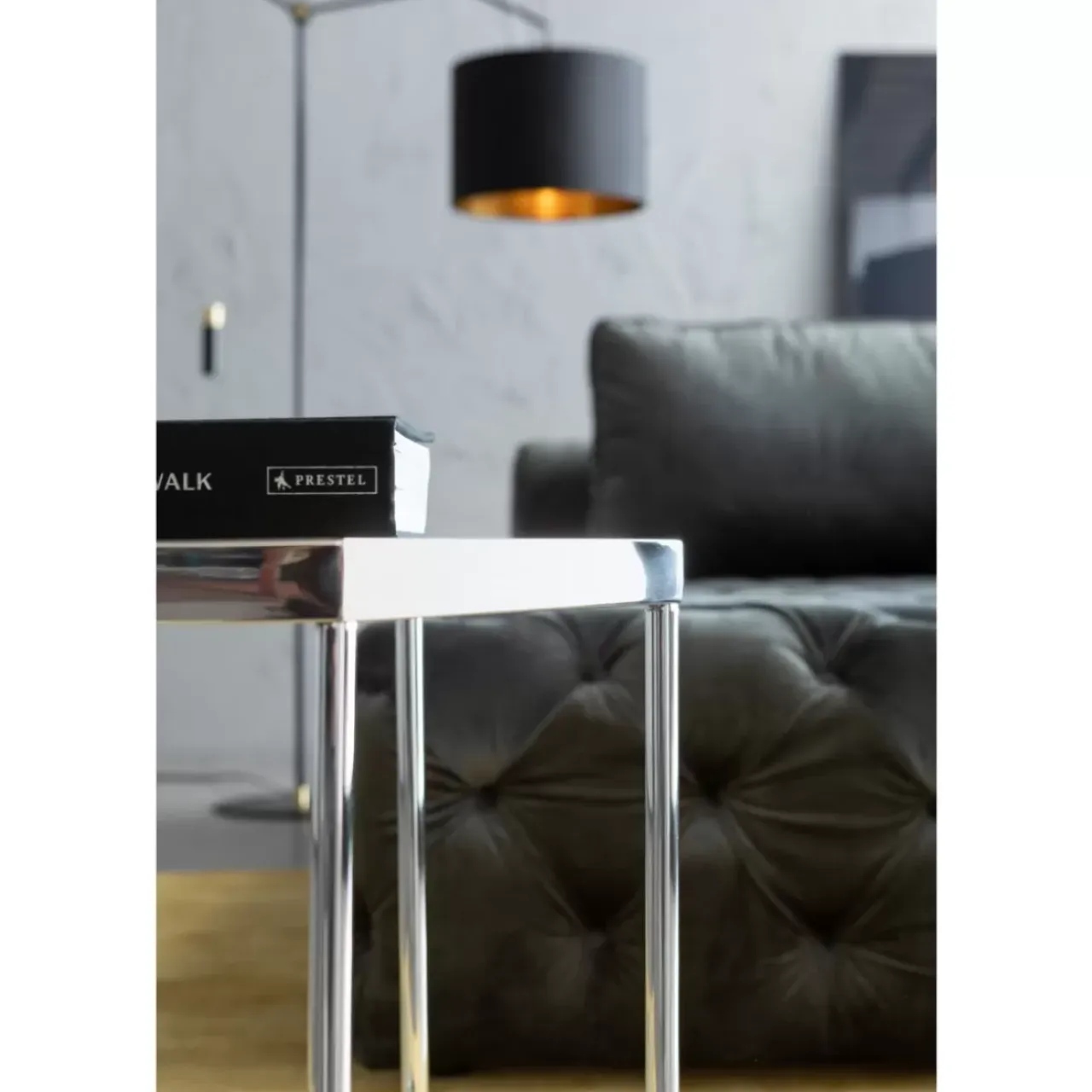 Tische-KARE Design Couchtisch Comb Silber 45