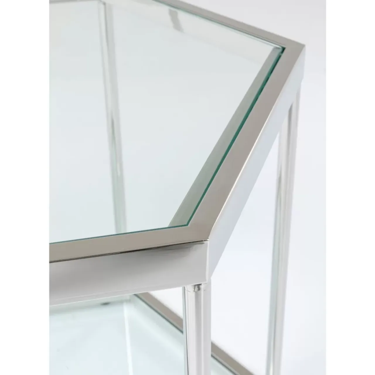 Tische-KARE Design Couchtisch Comb Silber 45