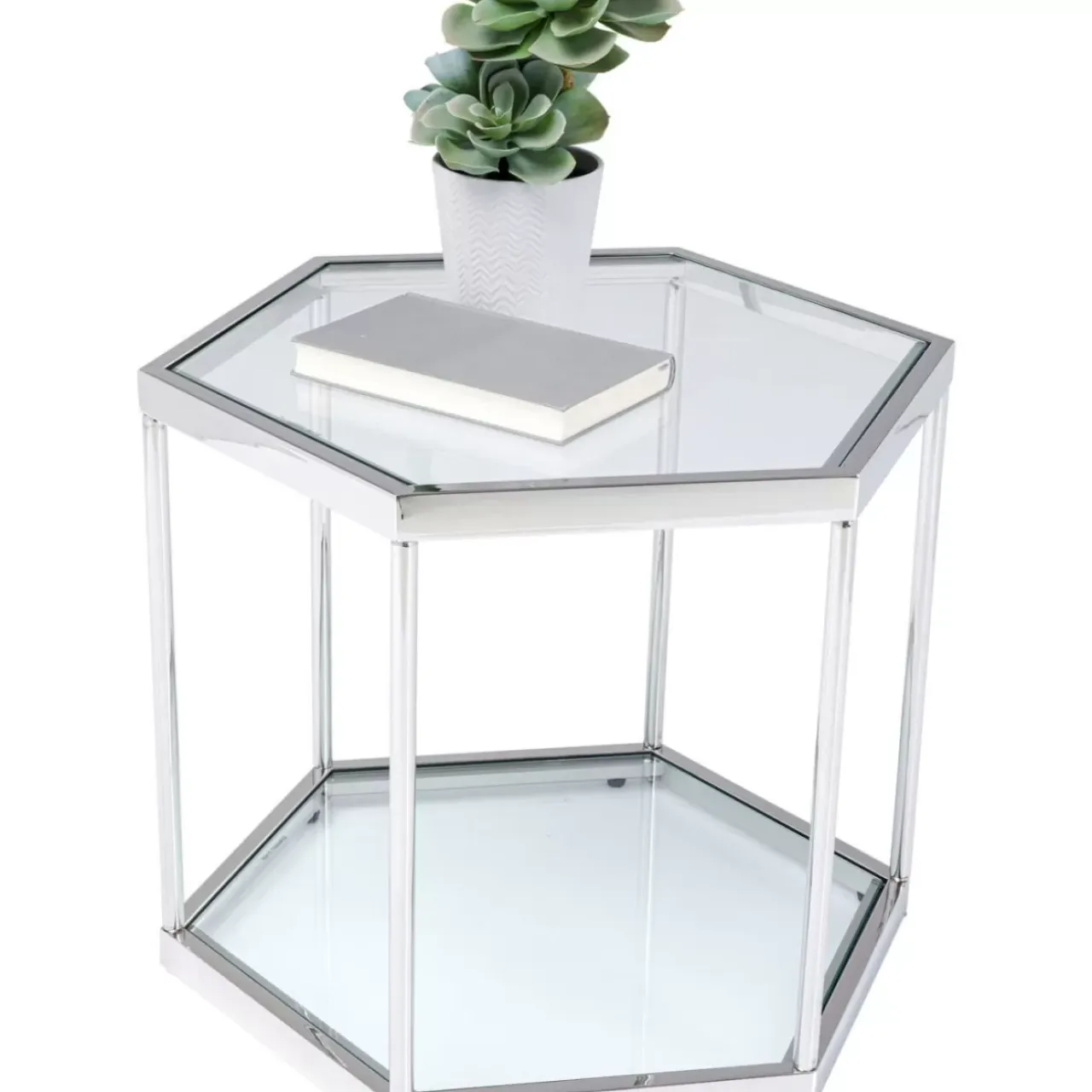 Tische-KARE Design Couchtisch Comb Silber 45