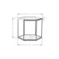 Tische-KARE Design Couchtisch Comb Silber 45