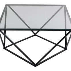 Tische-KARE Design Couchtisch Cristallo Schwarz 80X80Cm