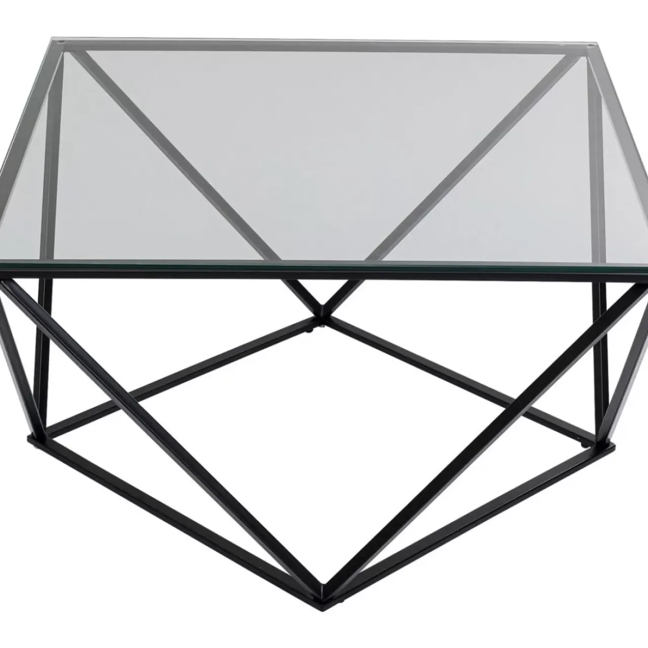 Tische-KARE Design Couchtisch Cristallo Schwarz 80X80Cm
