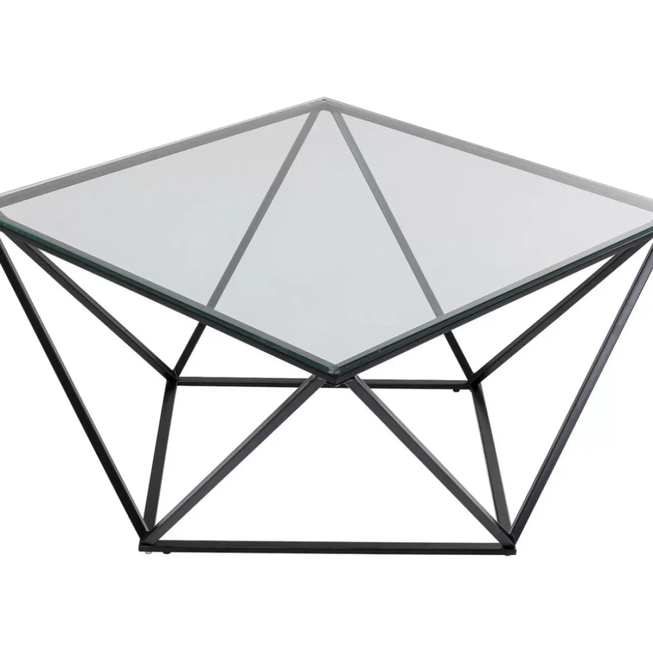 Tische-KARE Design Couchtisch Cristallo Schwarz 80X80Cm