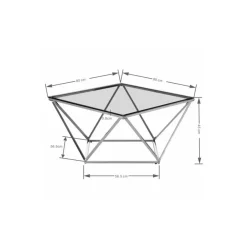 Tische-KARE Design Couchtisch Cristallo Schwarz 80X80Cm