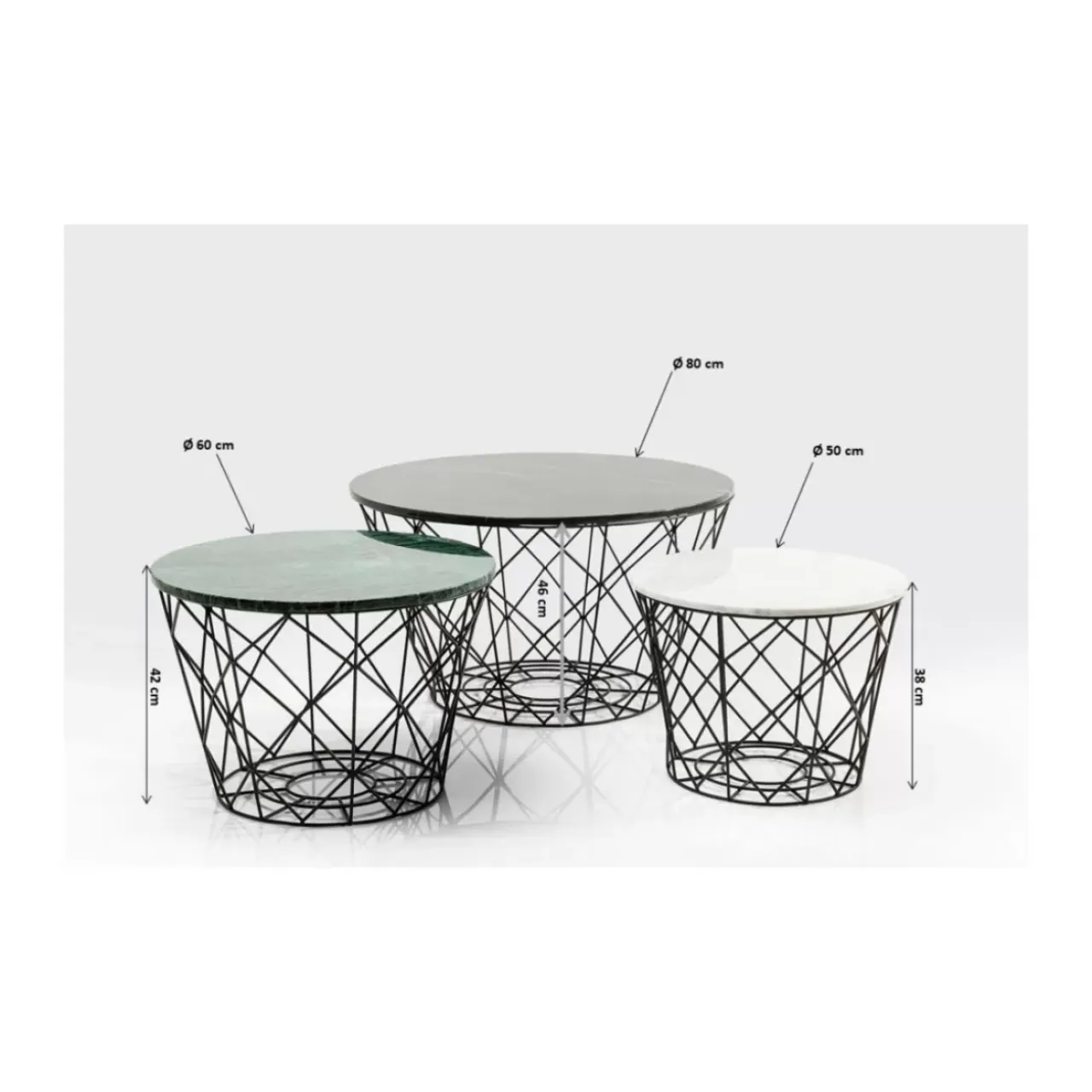 Tische-KARE Design Couchtisch East Coast Rund (3/Set)