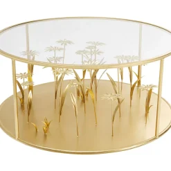 Tische-KARE Design Couchtisch Flower Meadow Gold O80