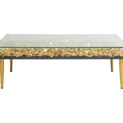 Tische-KARE Design Couchtisch Gold Flowers 120X60