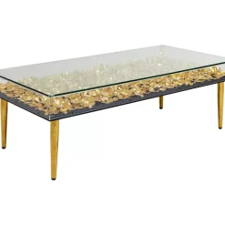 Tische-KARE Design Couchtisch Gold Flowers 120X60