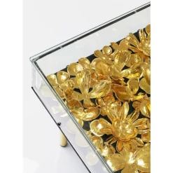 Tische-KARE Design Couchtisch Gold Flowers 120X60
