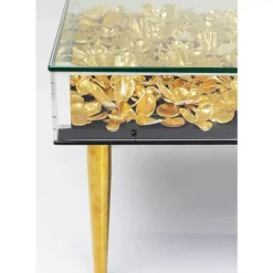 Tische-KARE Design Couchtisch Gold Flowers 120X60