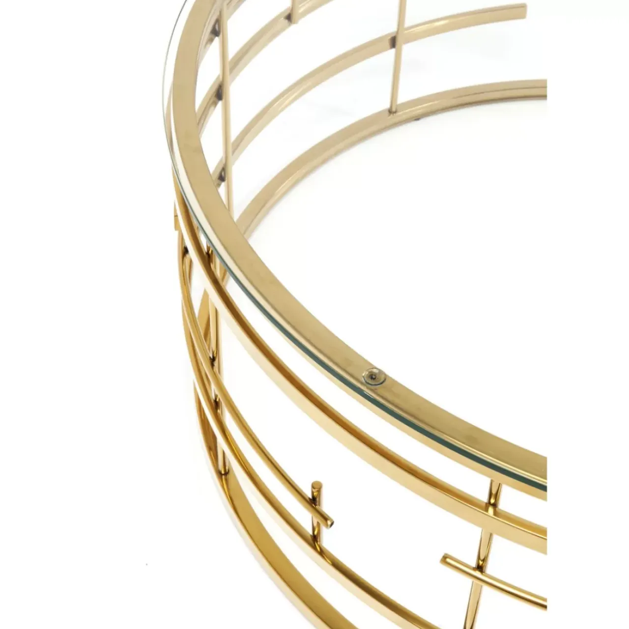 Tische-KARE Design Couchtisch Jupiter Gold O100Cm