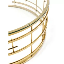 Tische-KARE Design Couchtisch Jupiter Gold O100Cm