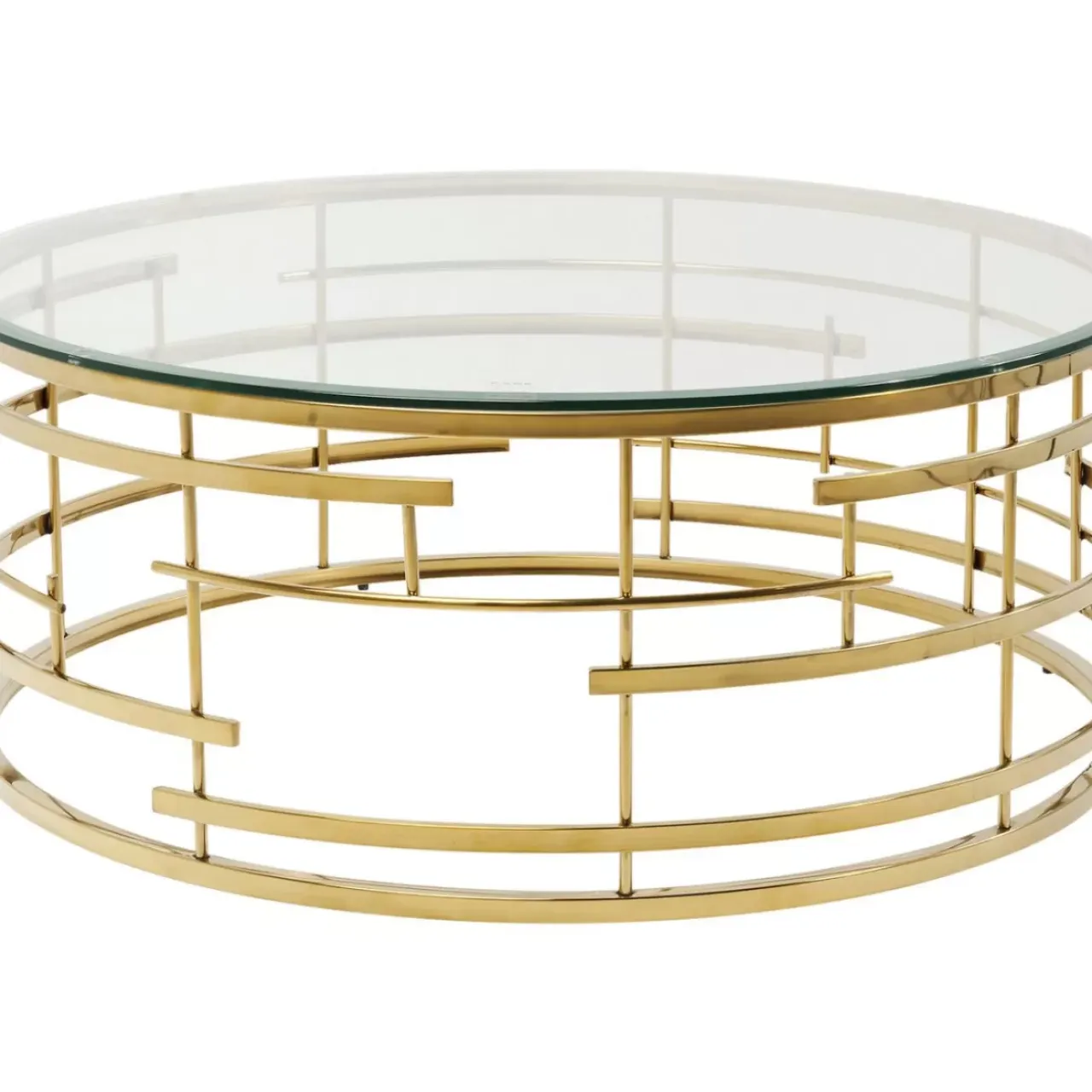 Tische-KARE Design Couchtisch Jupiter Gold O100Cm