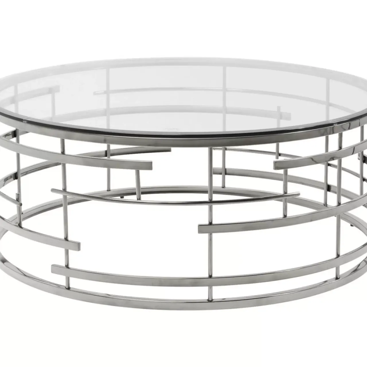 Tische-KARE Design Couchtisch Jupiter Silber O100Cm