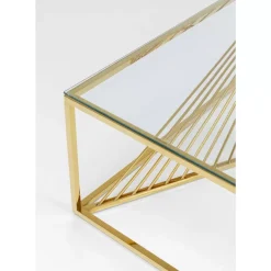 Tische-KARE Design Couchtisch Laser Gold 120X60