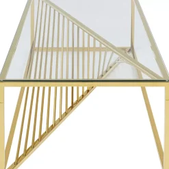 Tische-KARE Design Couchtisch Laser Gold 120X60