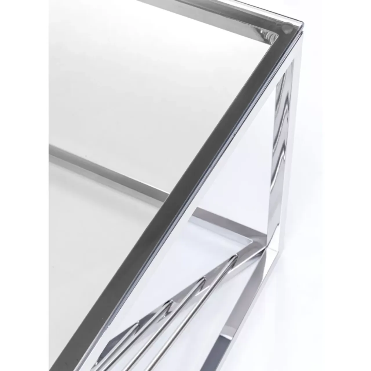 Tische-KARE Design Couchtisch Laser Silber Klarglas 120X60