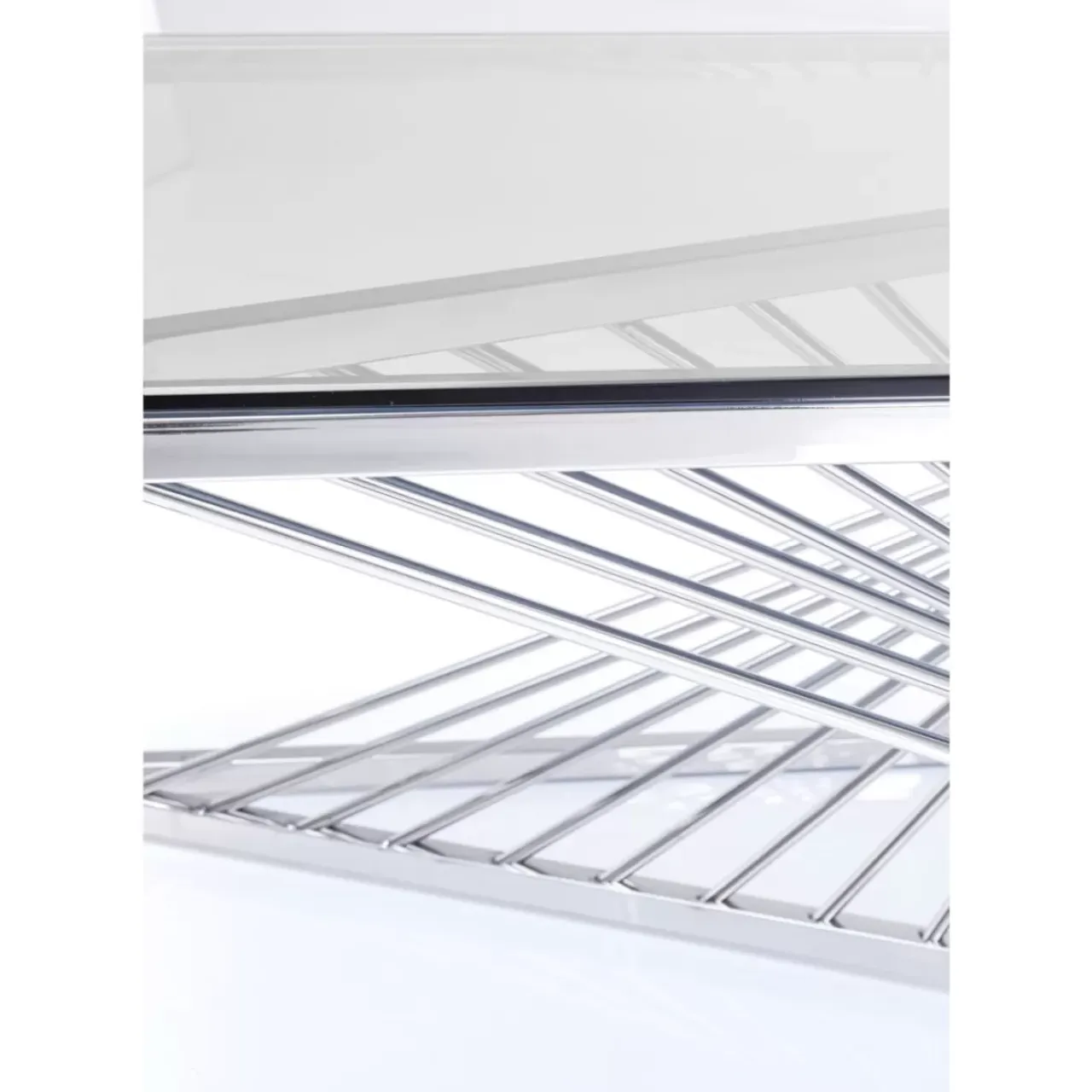 Tische-KARE Design Couchtisch Laser Silber Klarglas 120X60