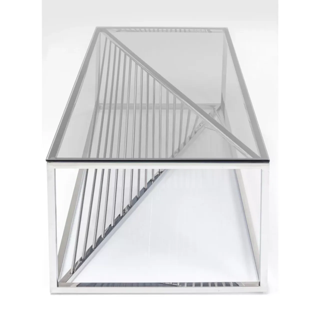 Tische-KARE Design Couchtisch Laser Silber Klarglas 120X60