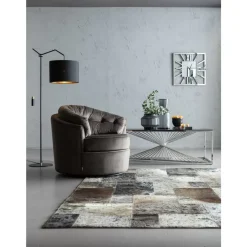 Tische-KARE Design Couchtisch Laser Silber Klarglas 120X60