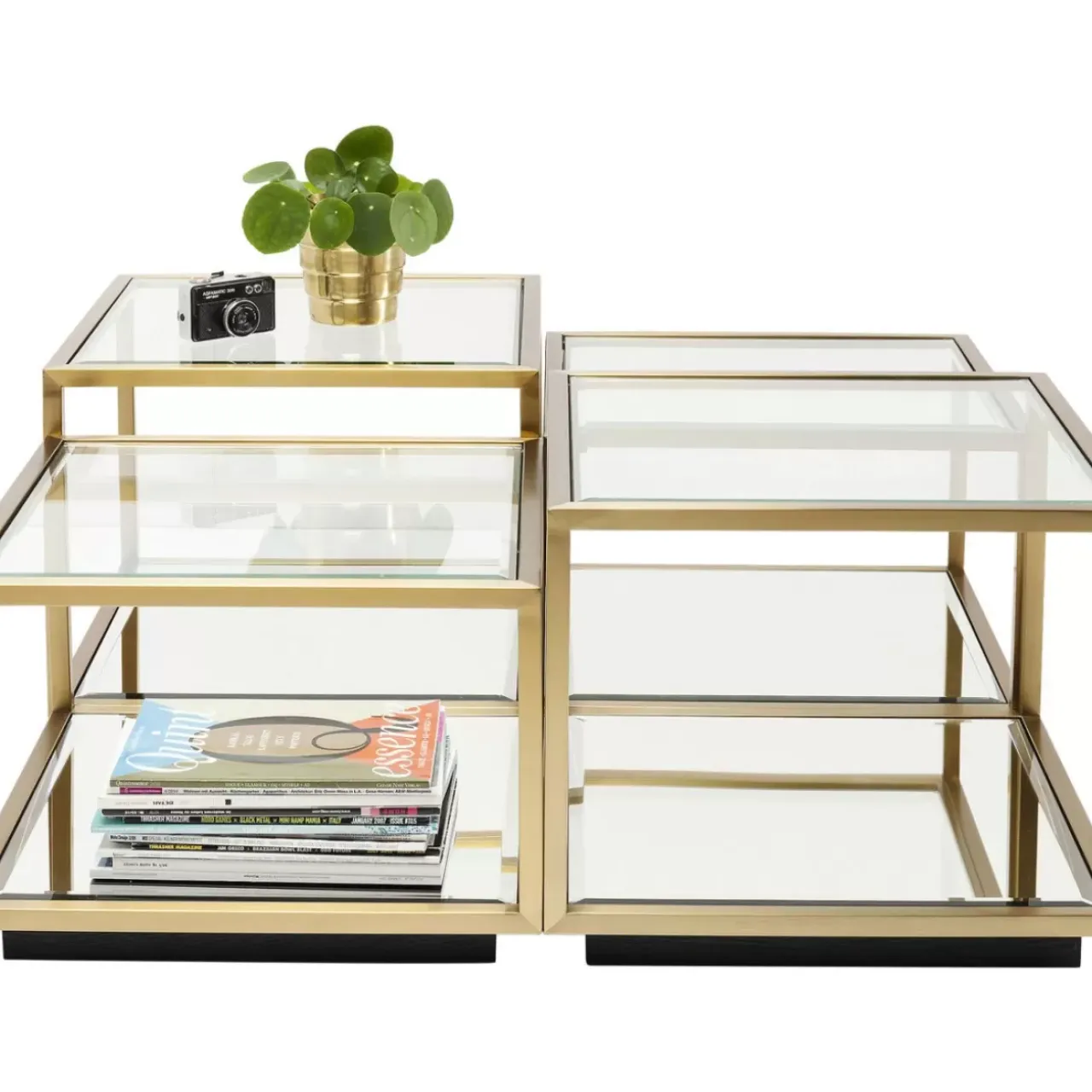 Tische-KARE Design Couchtisch Luigi Gold (4/Set)
